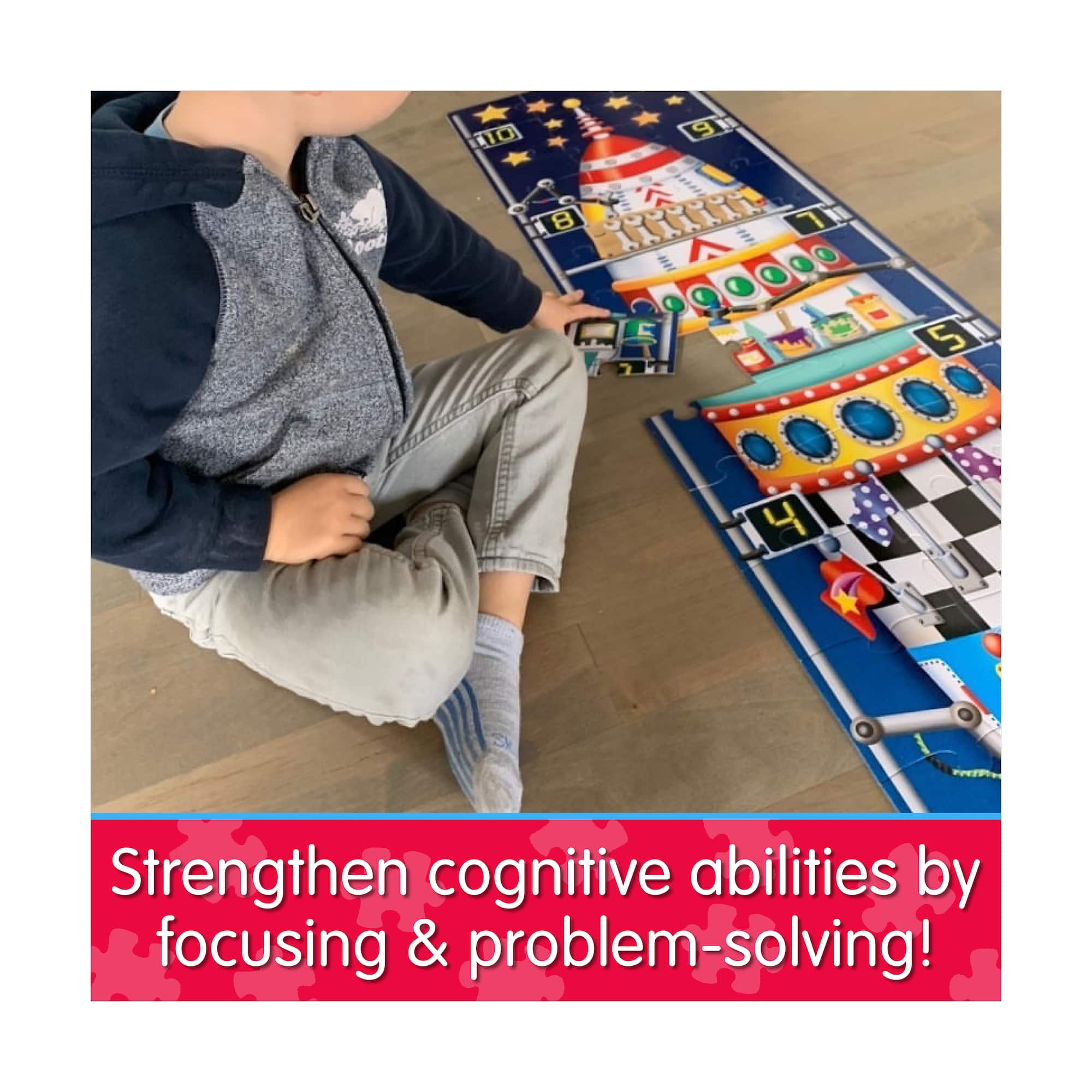 Long & Tall Puzzle - 123 Rocket Ship: 50+ Pcs